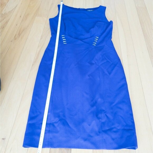 Tahari Arthur S Levine Womens Dress 2 Purple Sheath Sleeveless Career Fitted - Picture 10 of 12
